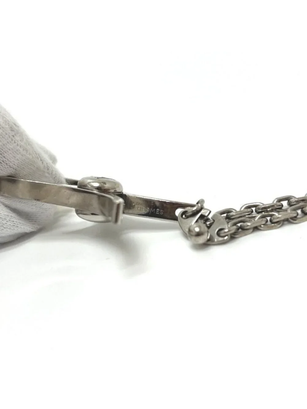 Hermes Glove Holder Metal Silver Gloves